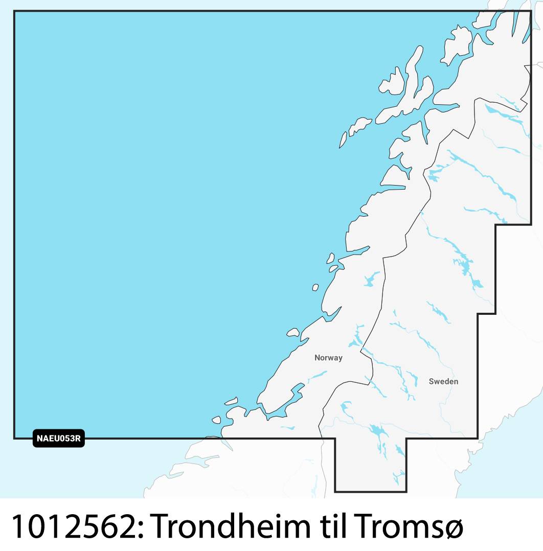 Navionics+ Regular kart til kartplotter - Trondheim til Tromsø