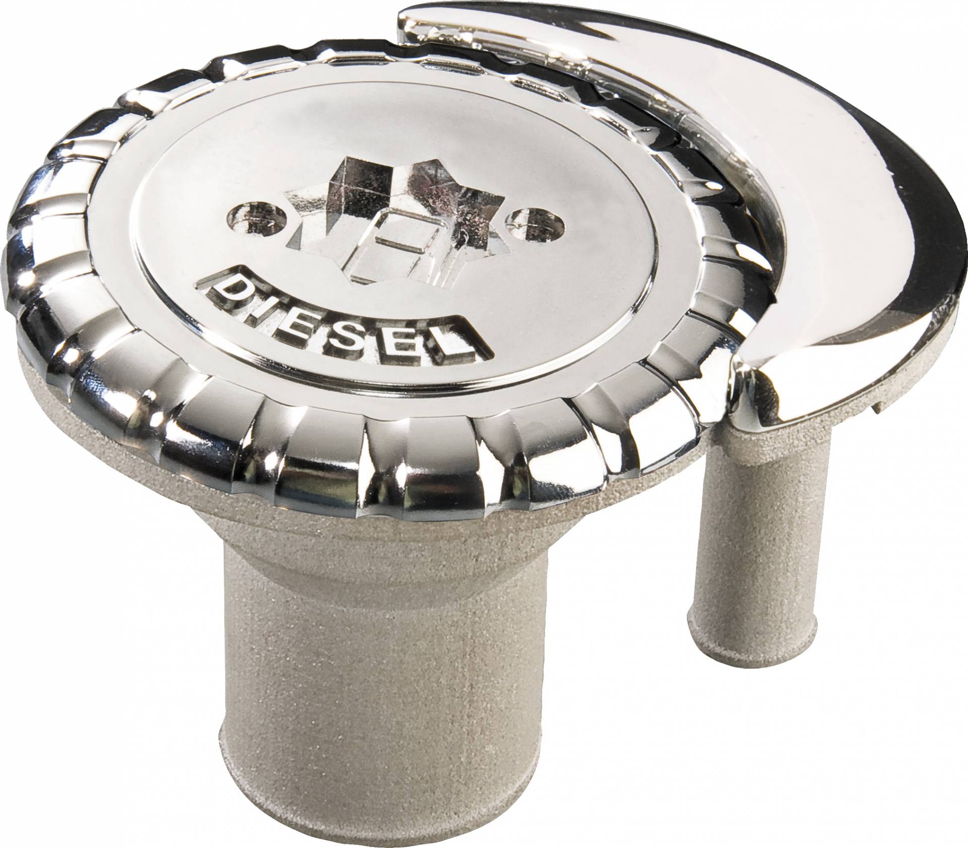 Dekksforskruvning NR plast/krom m/ventil 1 1/2" Fuel - 1 1/2", Diesel