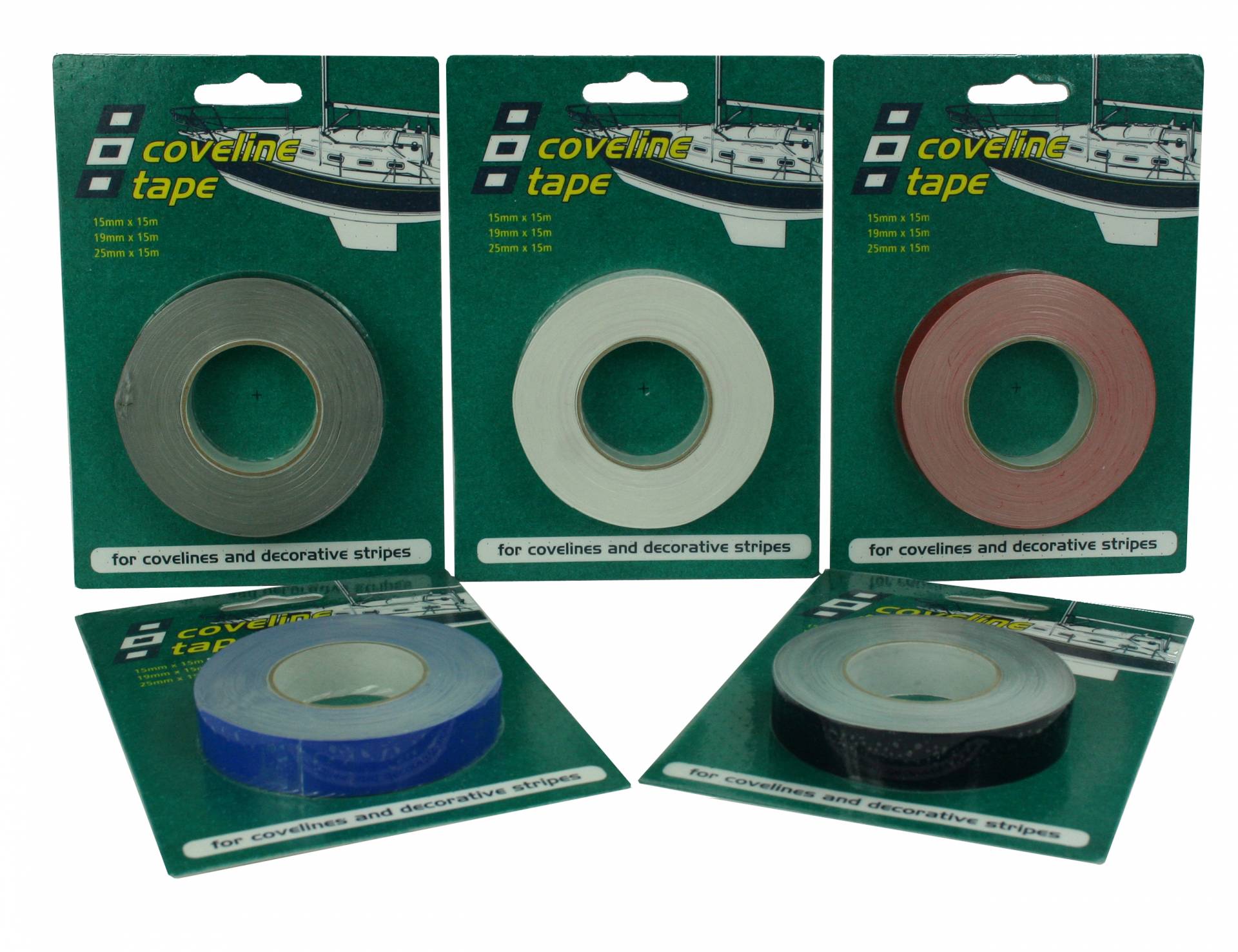 Vannlinjetape - Sort, 15 mm, 15 m