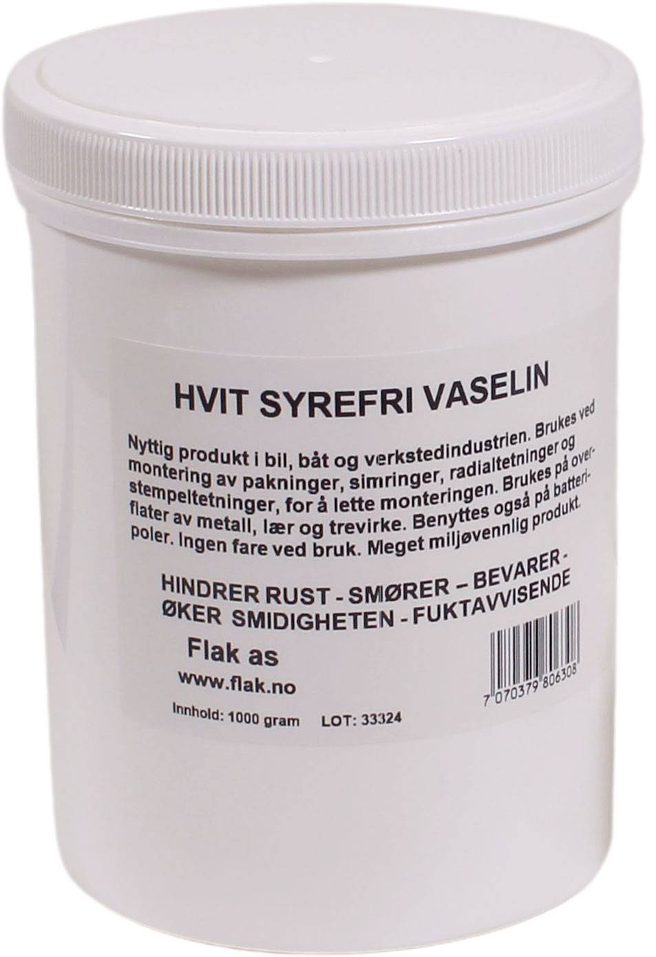 Vaselin Hvit Syrefri - 1000 g