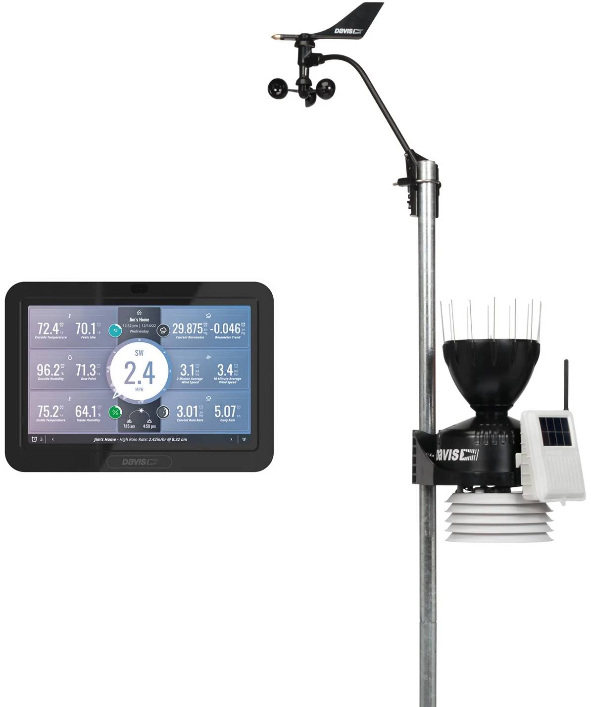 Davis Vantage Pro2 trådløs værstasjon m/WeatherLink Console - standard