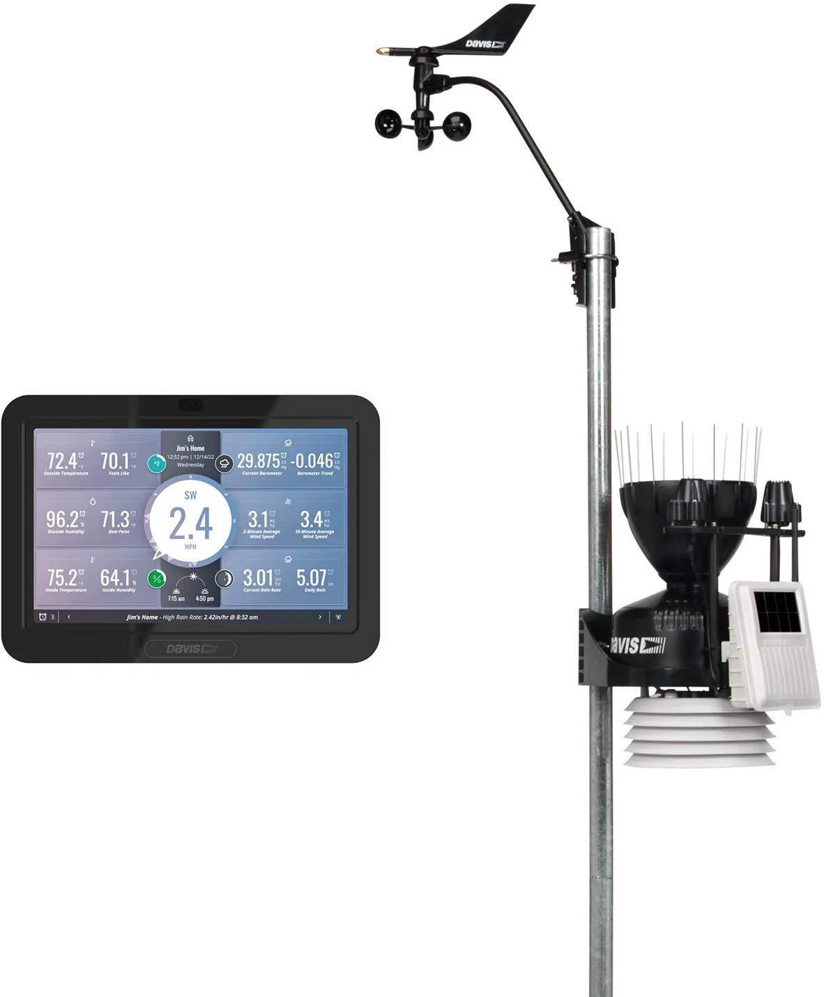 Davis Vantage Pro2 Plus trådløs værstasjon m/WeatherLink C. - standard