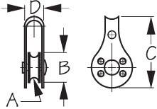 Sealect Pulley 1/4" Stainless - Bilde 2
